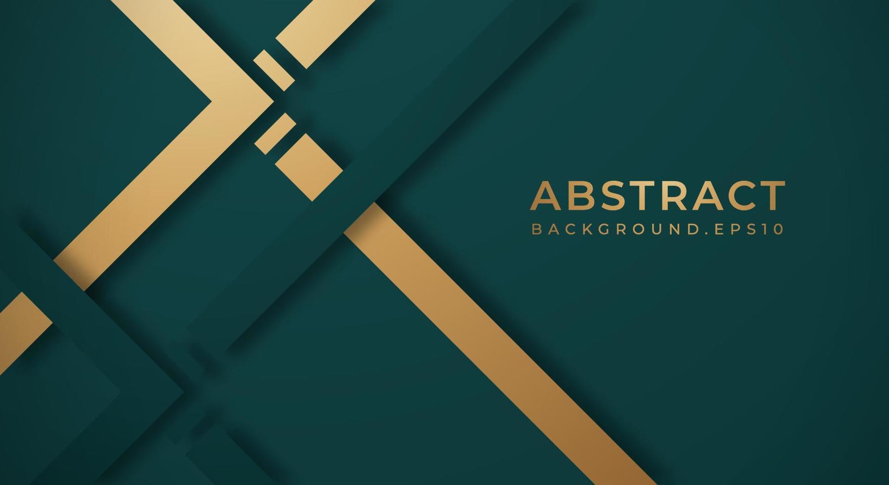 Abstract Dark Green 3D Background with Gold and Green Lines Paper Cut Style Textured. Usable for Decorative web layout, Poster, Banner, Corporate Brochure and Seminar Template Design vector