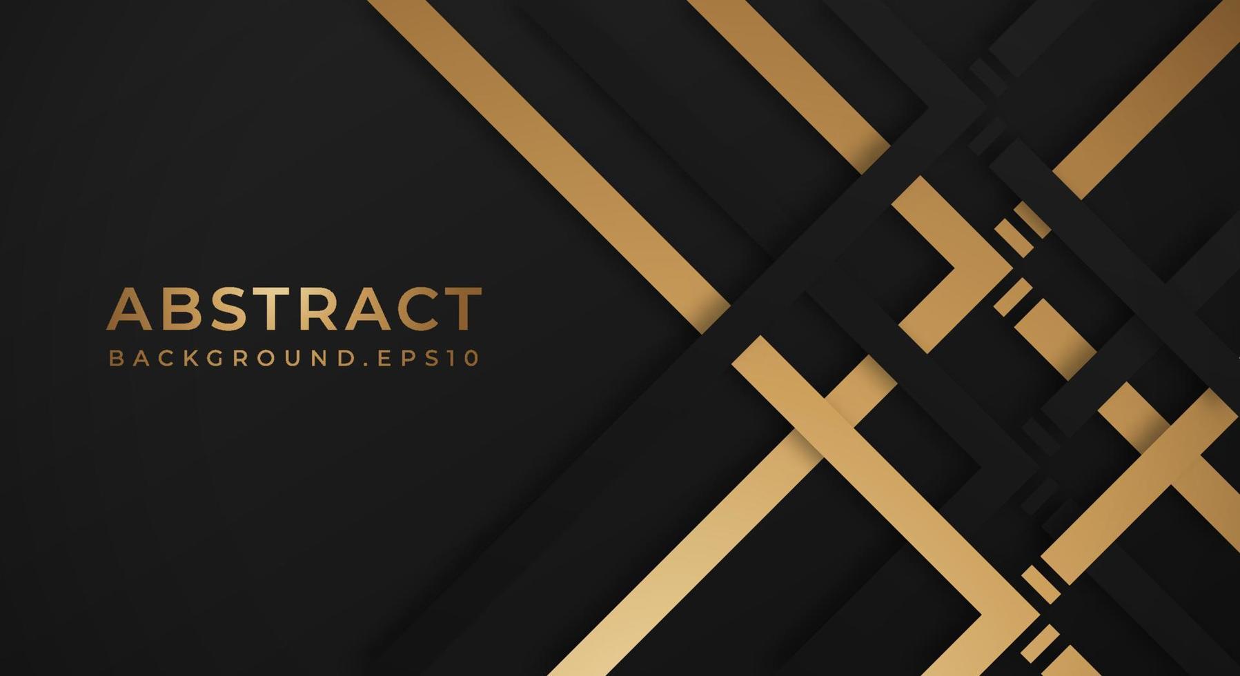 Abstract Dark Black 3D Background with Gold and Black Lines Paper Cut Style Textured. Usable for Decorative web layout, Poster, Banner, Corporate Brochure and Seminar Template Design vector
