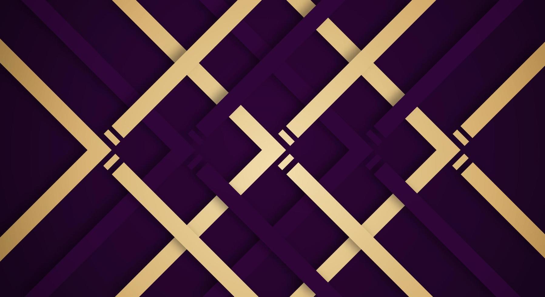 fondo 3d púrpura oscuro abstracto con líneas doradas y púrpuras estilo de corte de papel texturizado. utilizable para diseño web decorativo, afiche, pancarta, folleto corporativo y diseño de plantilla de seminario vector