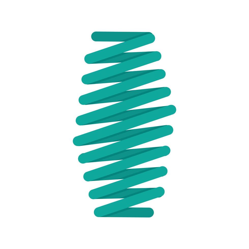 Fat spring coil icon, flat style vector