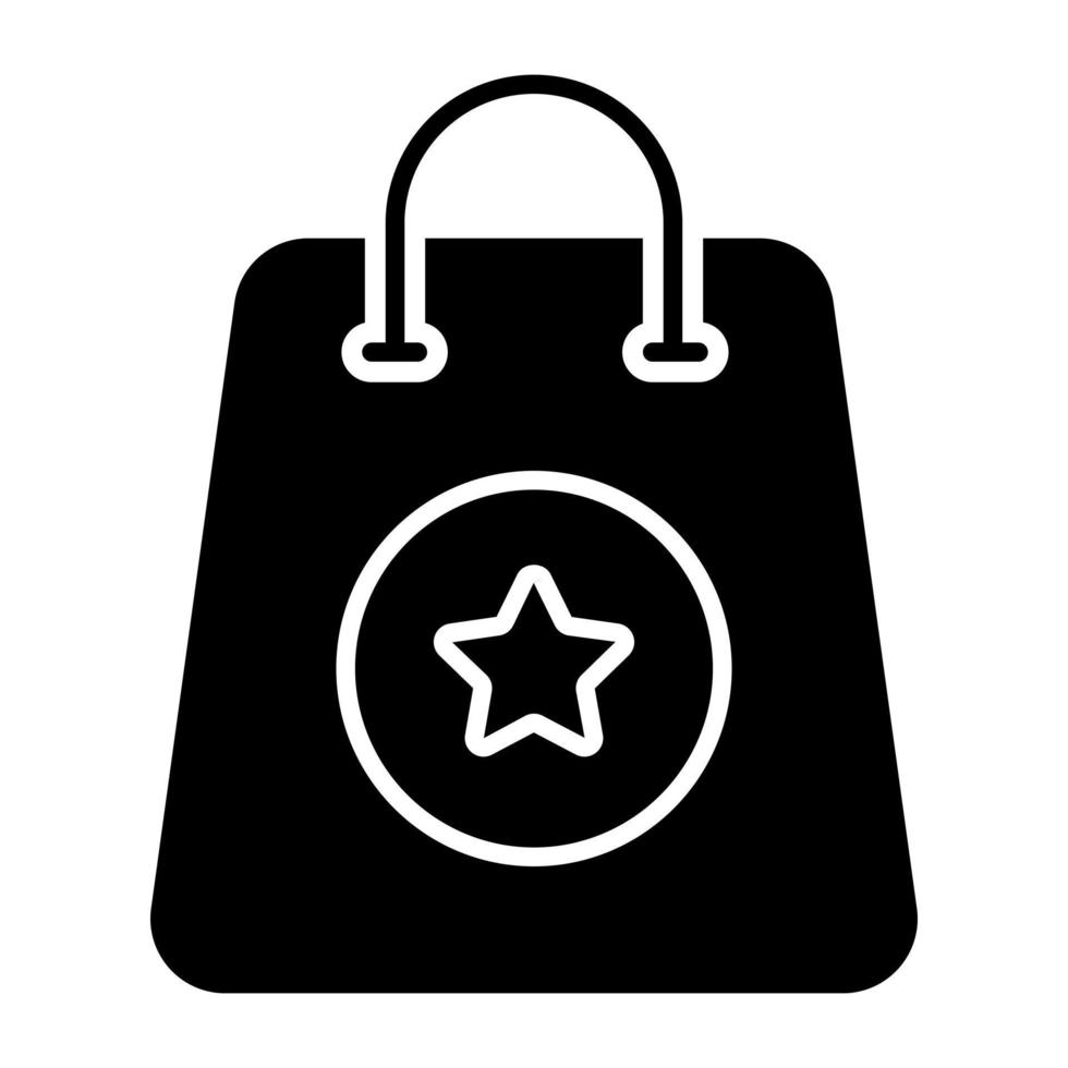 Glyph design icon of favorite shopping vector