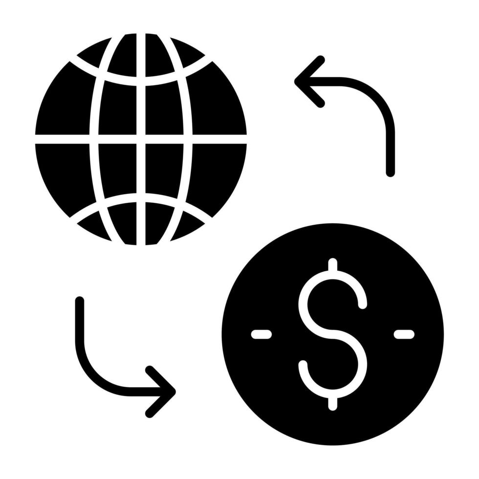 An icon design of global currency vector