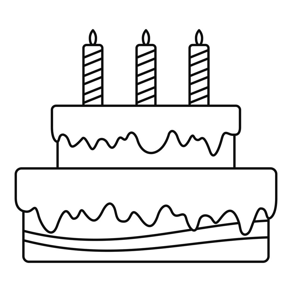 Vanilla cake icon, outline style vector