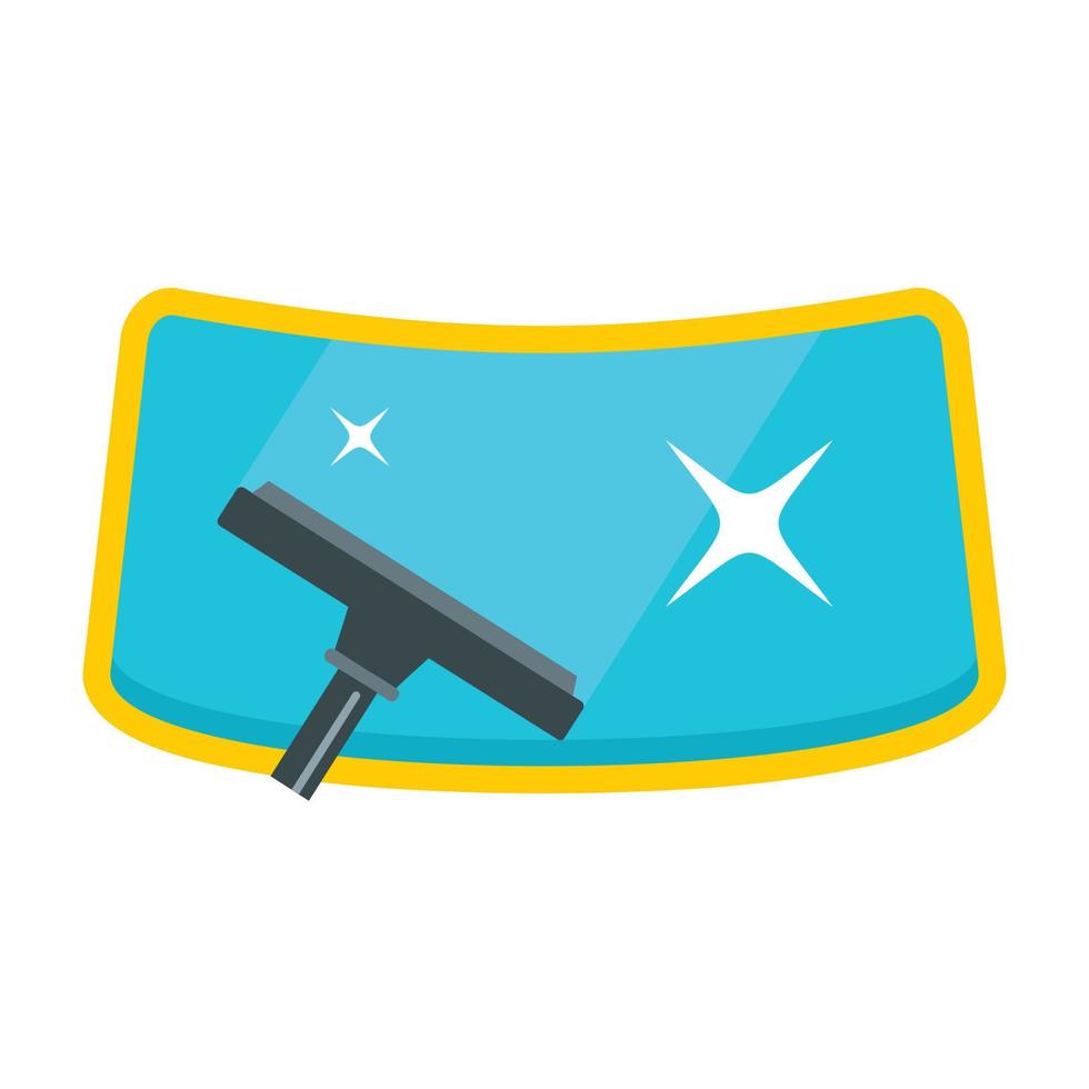 Clean car windscreen icon, flat style vector