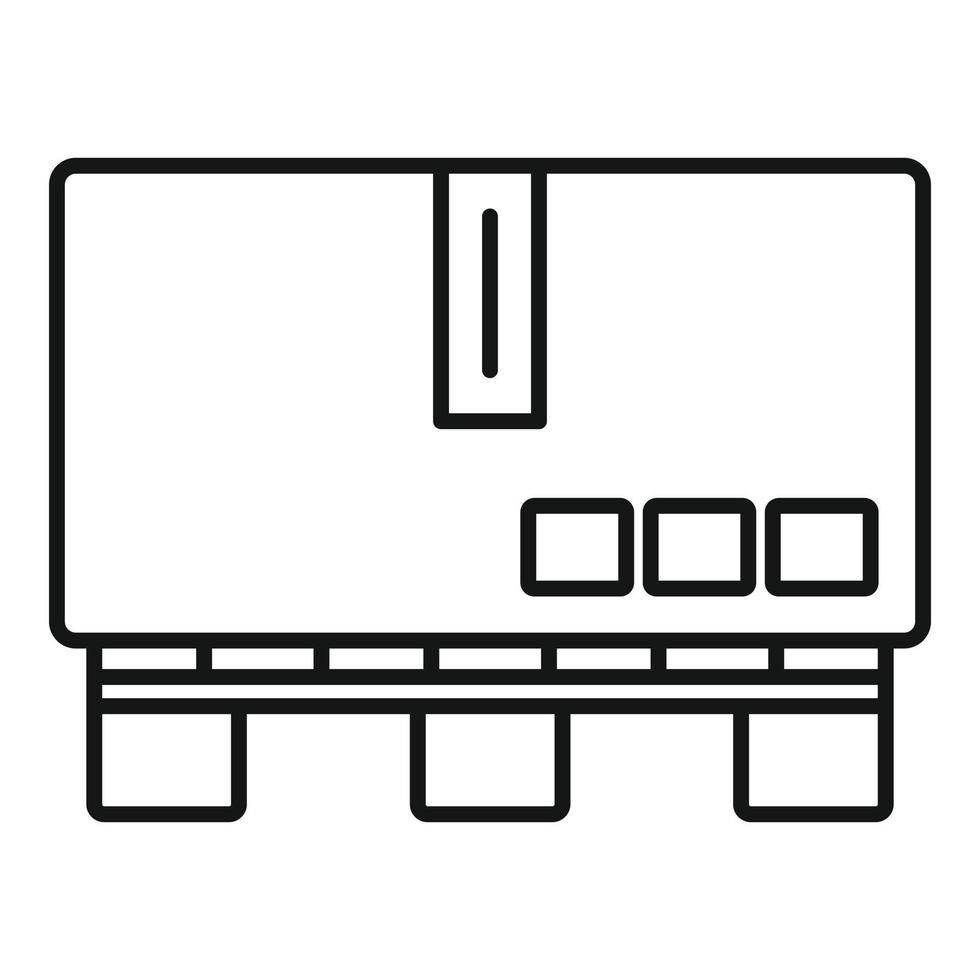 icono de palet de caja de cartón, estilo de contorno vector