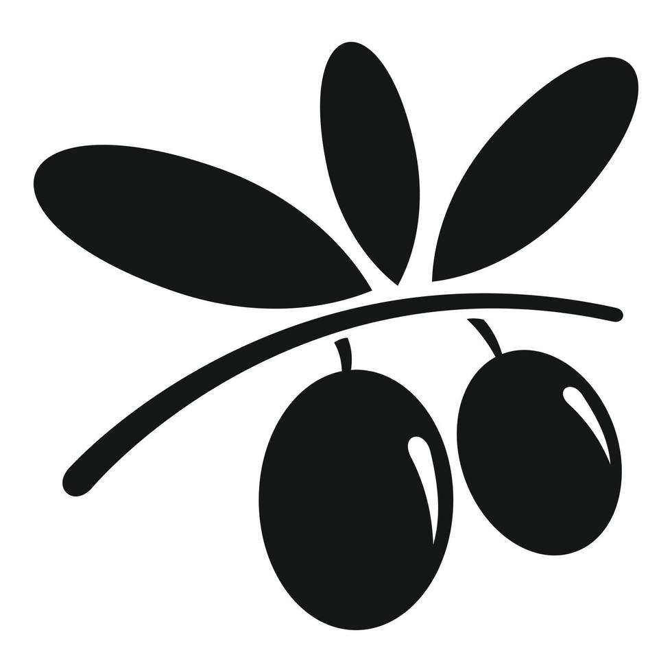 icono de oliva de grecia, estilo simple vector