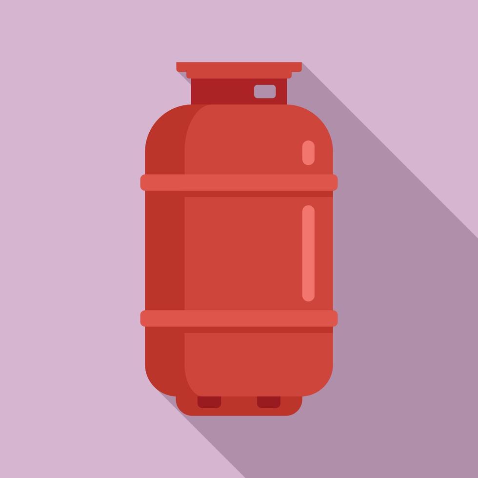 Gas cylinder house icon, flat style vector