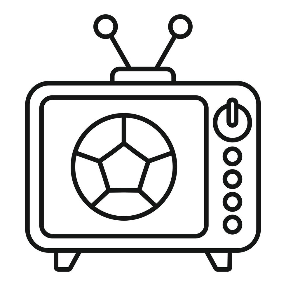 icono de partido de fútbol tv, estilo de contorno vector