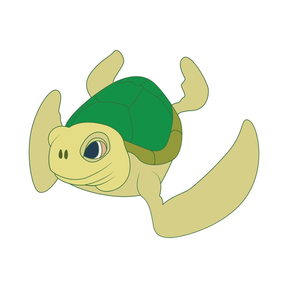 Sea turtle icon, cartoon style vector