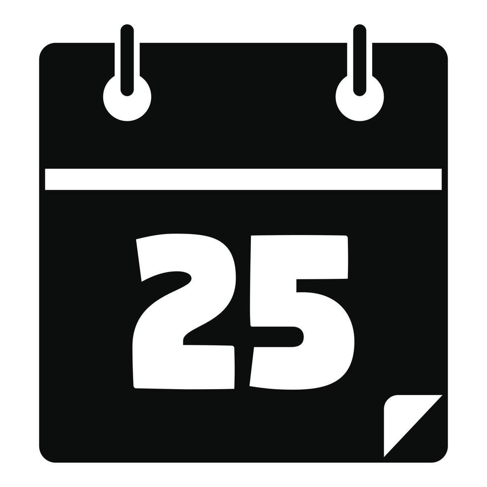 Christmas date calendar icon, simple style vector