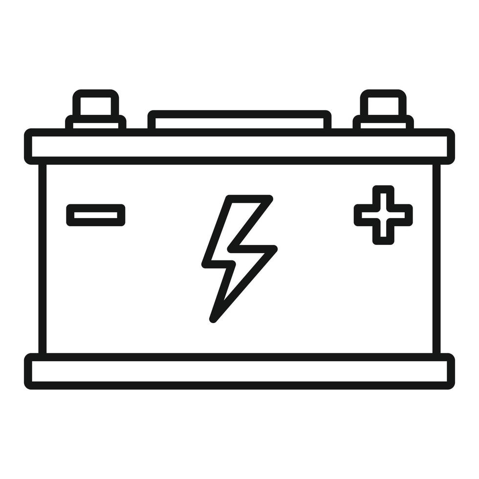 Car battery icon, outline style vector