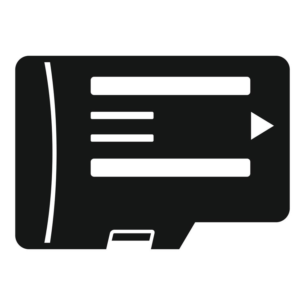 Phone micro sd card icon, simple style vector