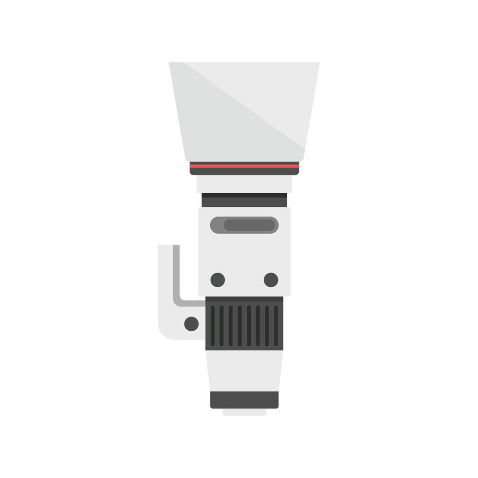 High zoom lens icon, flat style vector