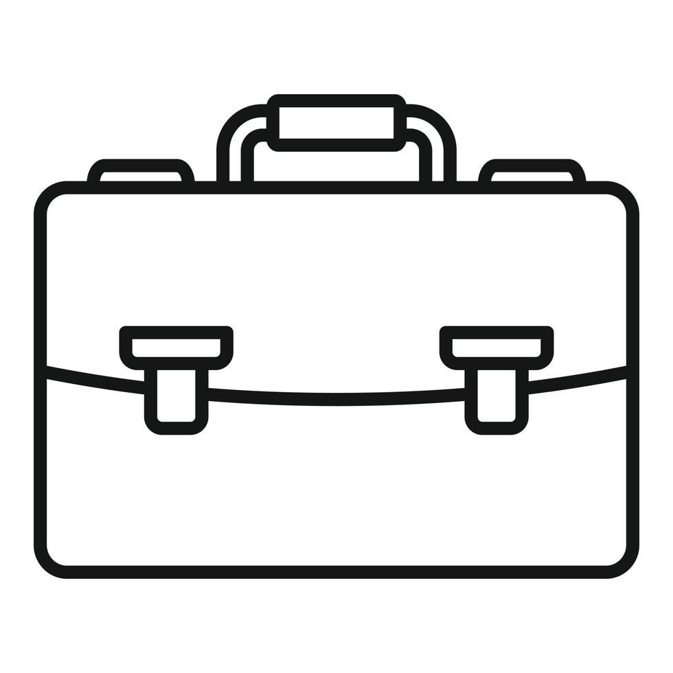 Office briefcase icon, outline style vector
