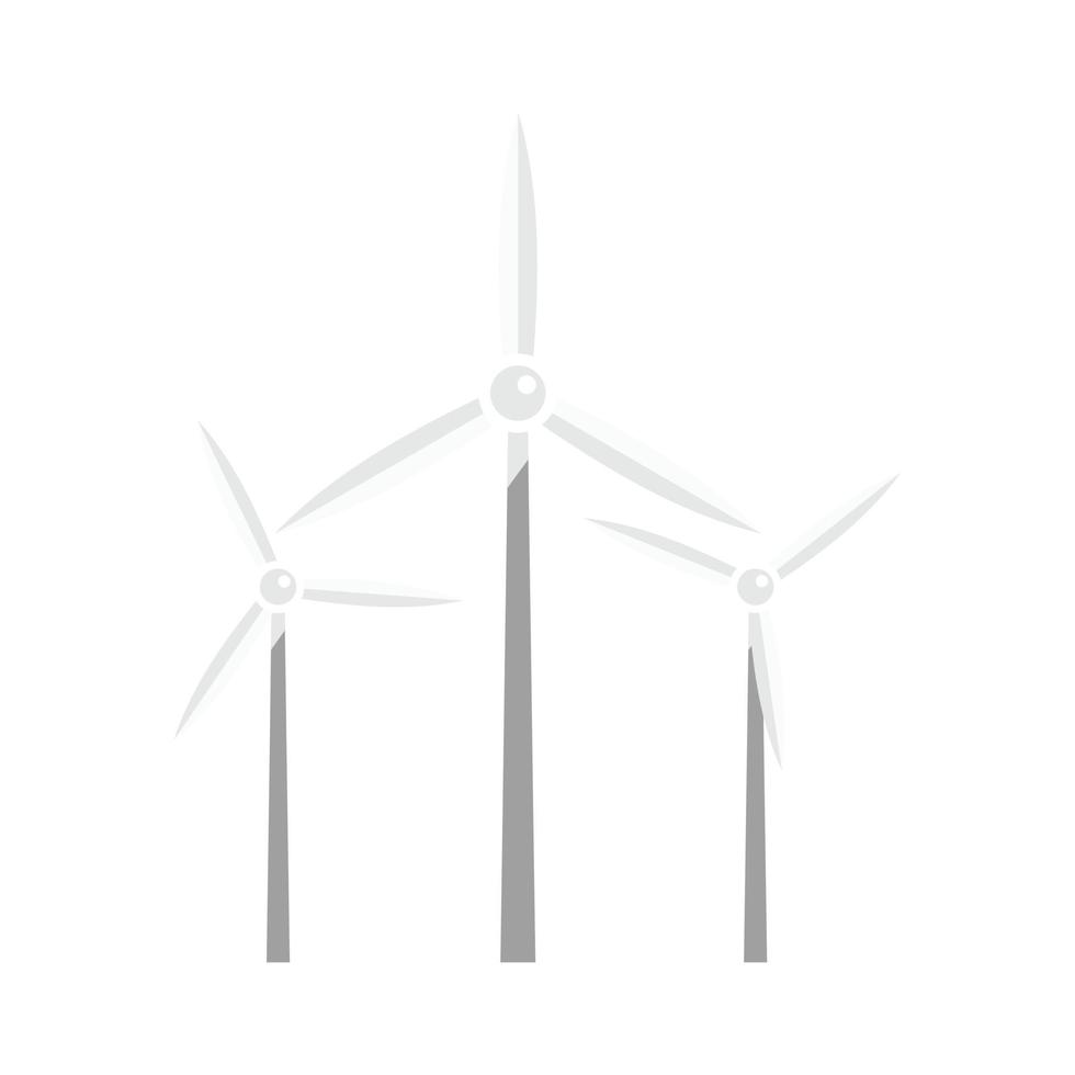 Development wind turbine icon, flat style vector