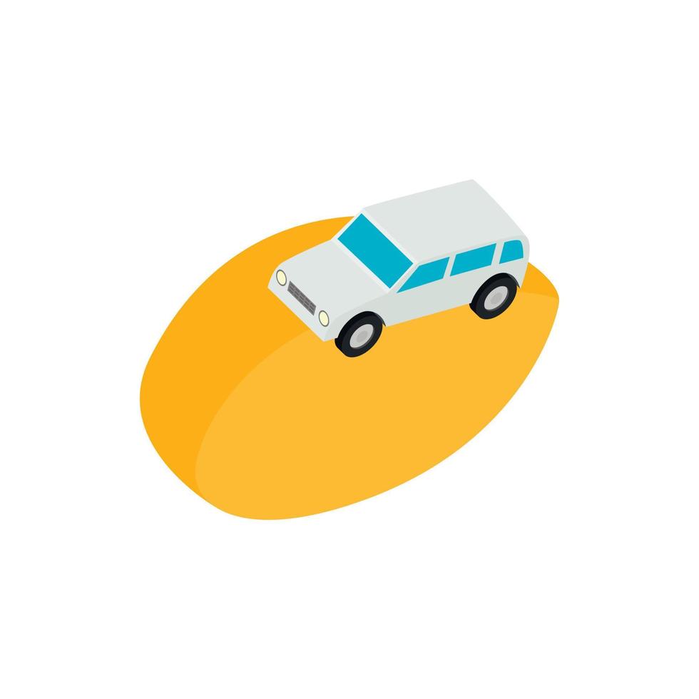 Desert car icon, isometric 3d style vector