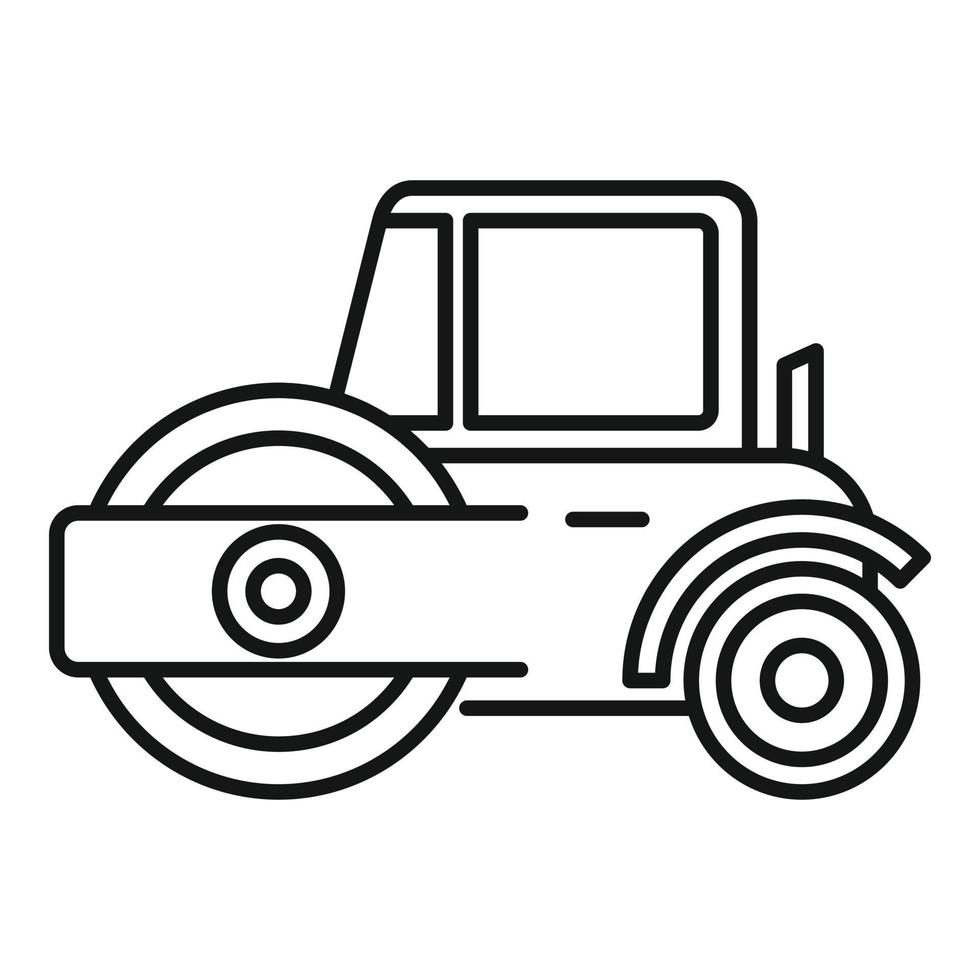 Modern road roller icon, outline style vector