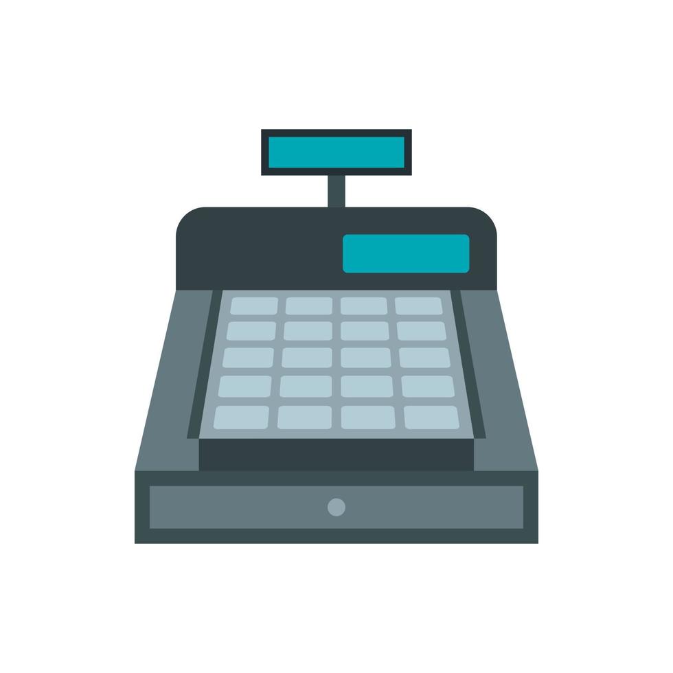 Shopping cash register icon, flat style vector