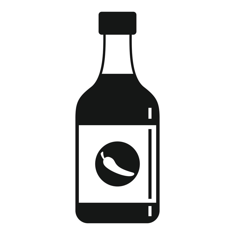 icono de botella de salsa de chile, estilo simple vector