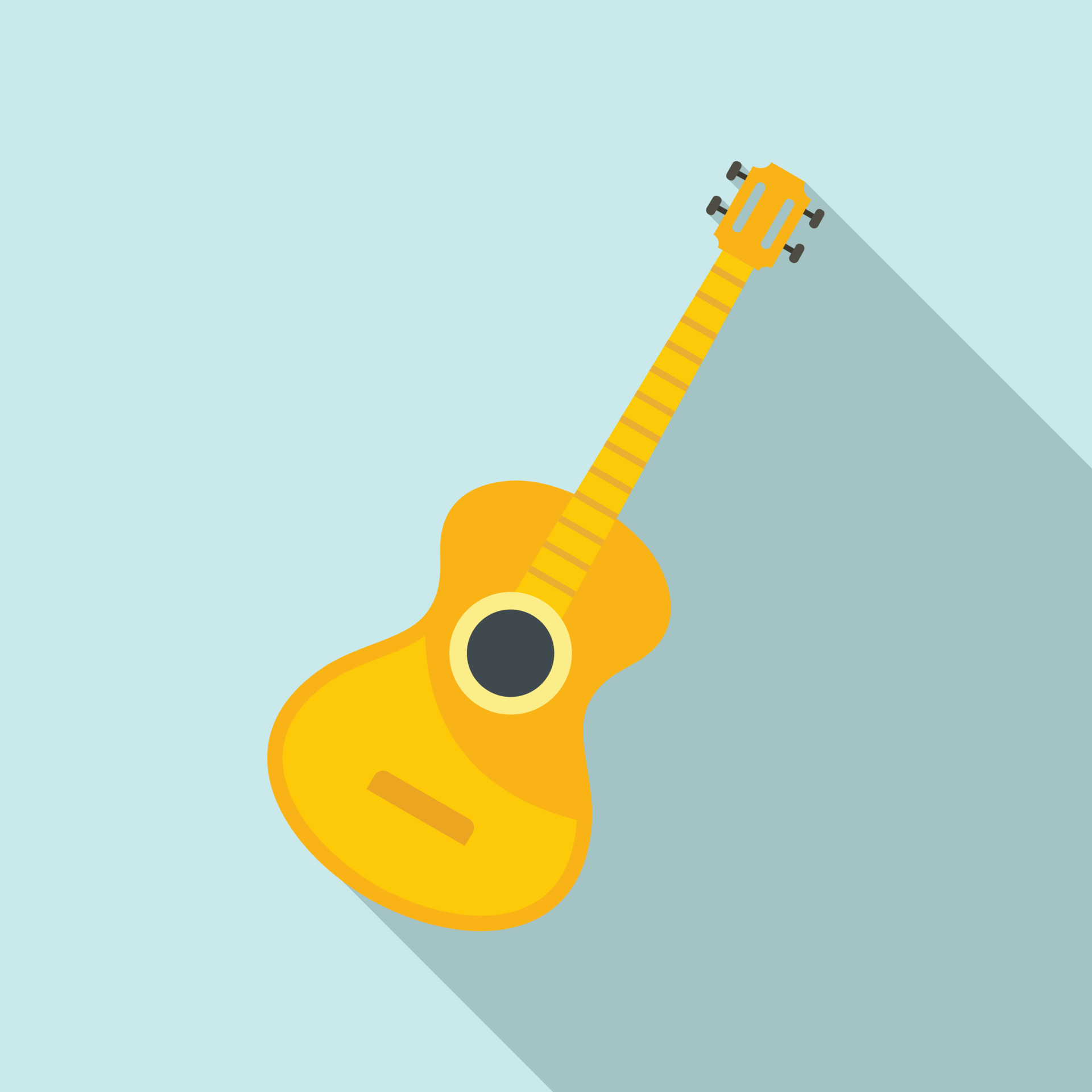 Acoustic guitar icon, flat style 14599197 Vector Art at Vecteezy