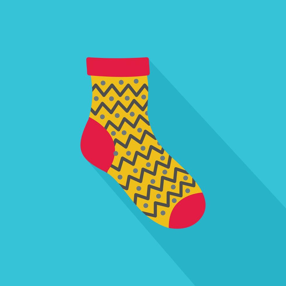 Ornament sock icon, flat style vector