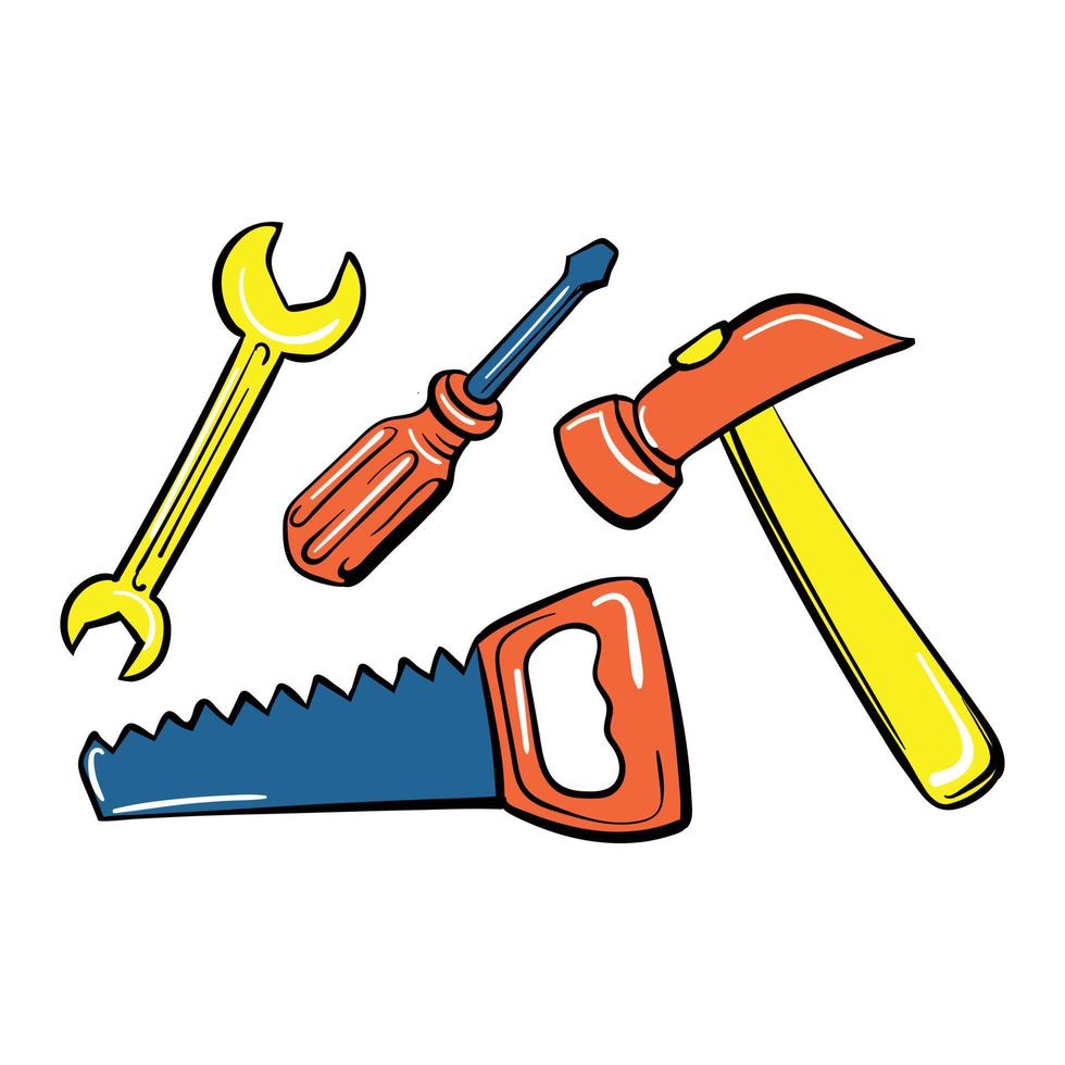 Home toy tool icon, cartoon style vector