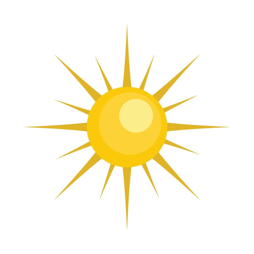 Sun icon, flat style vector