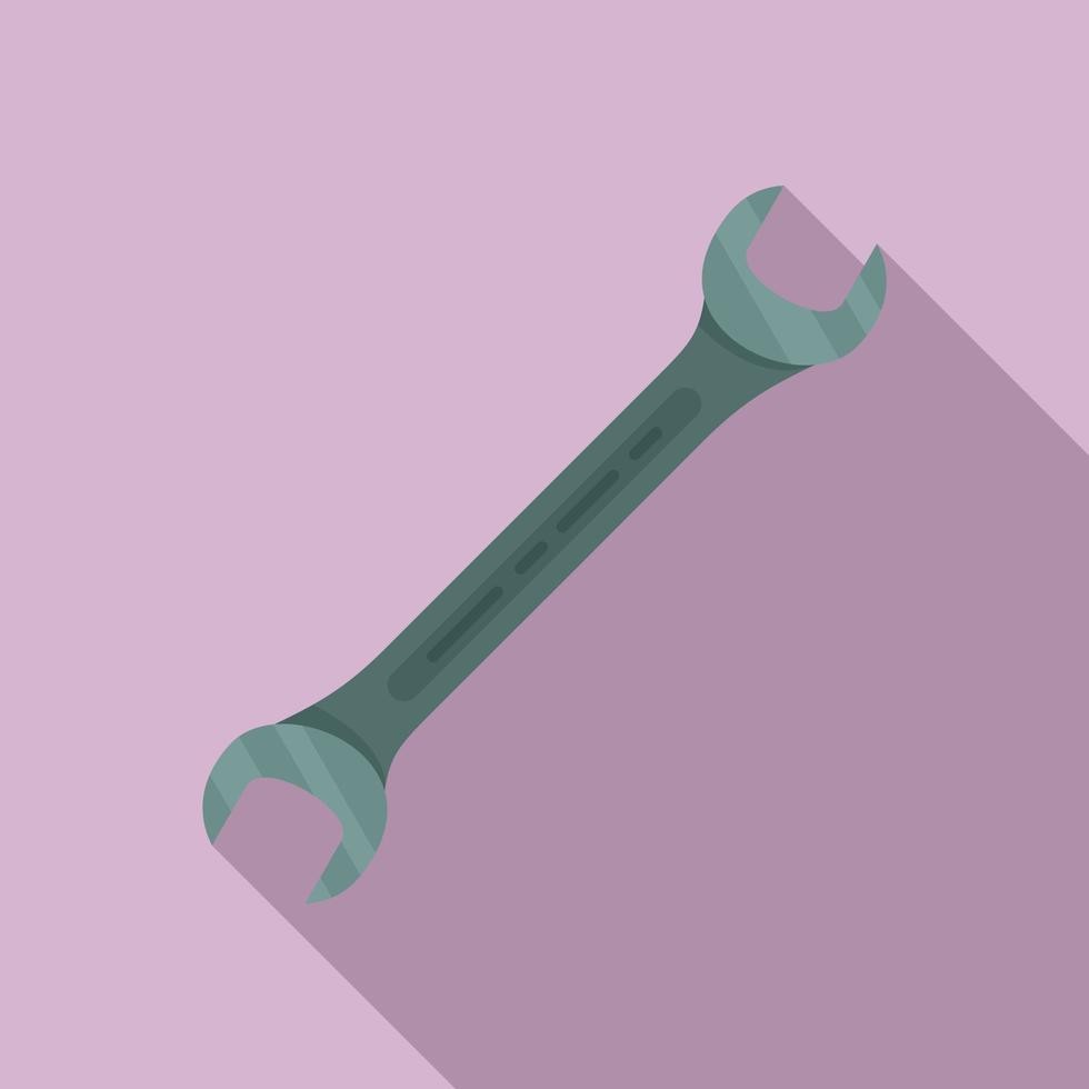 Metal wrench icon, flat style vector