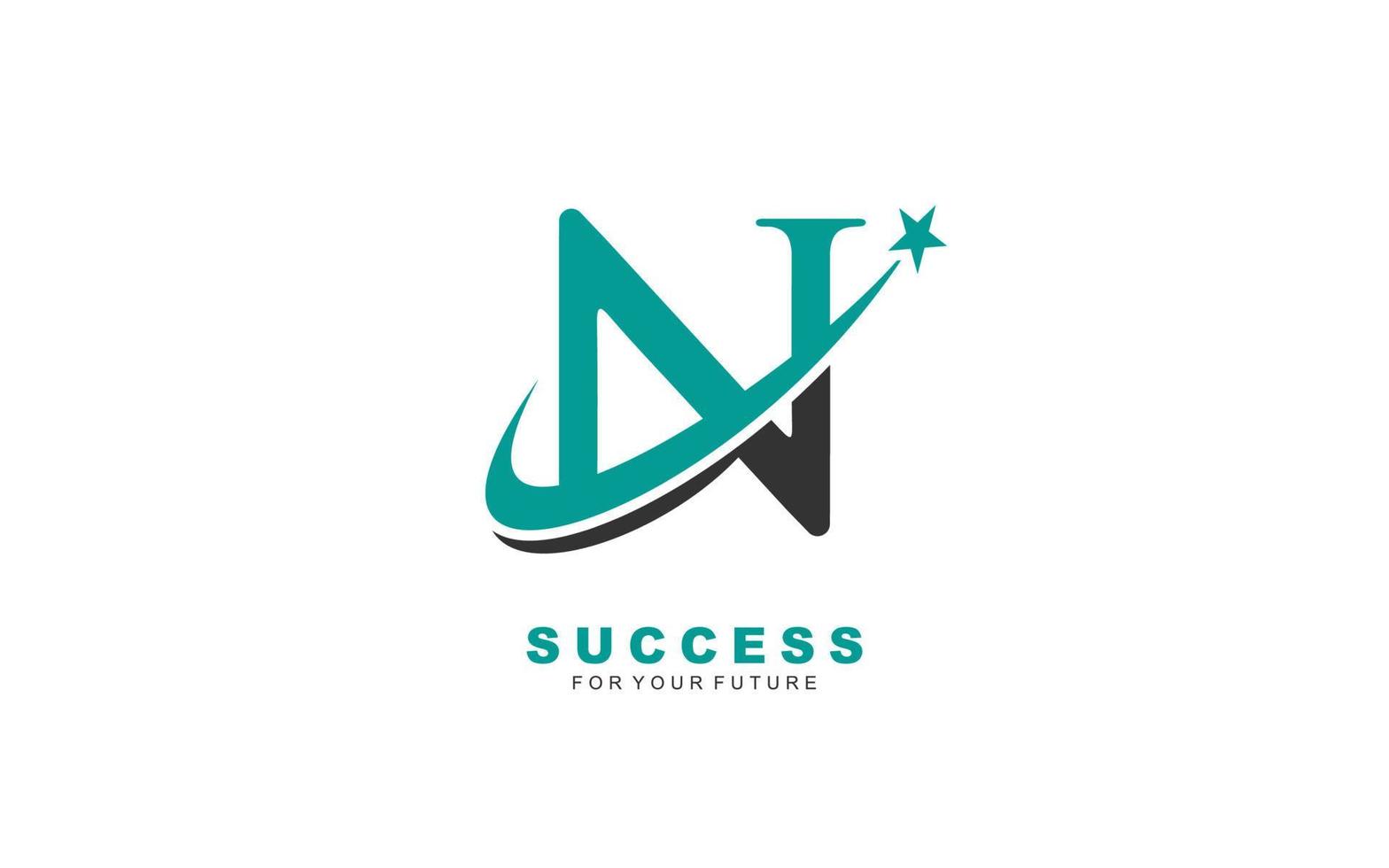 N logo star for branding company. letter template vector illustration for your brand.