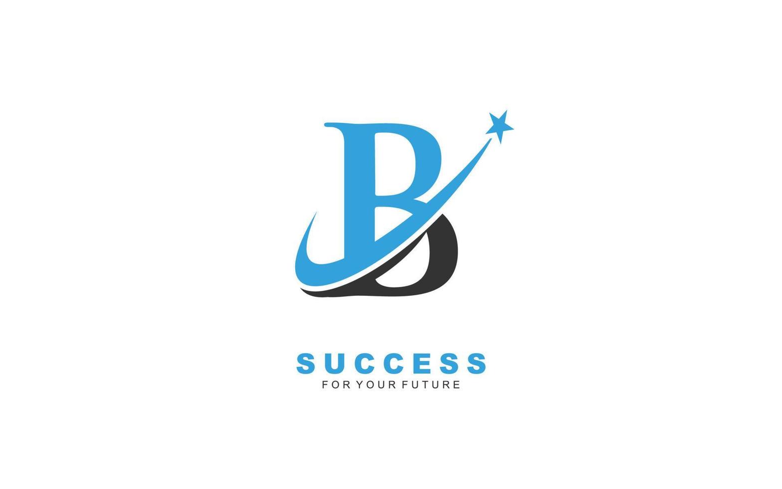 B logo star for branding company. letter template vector illustration for your brand.