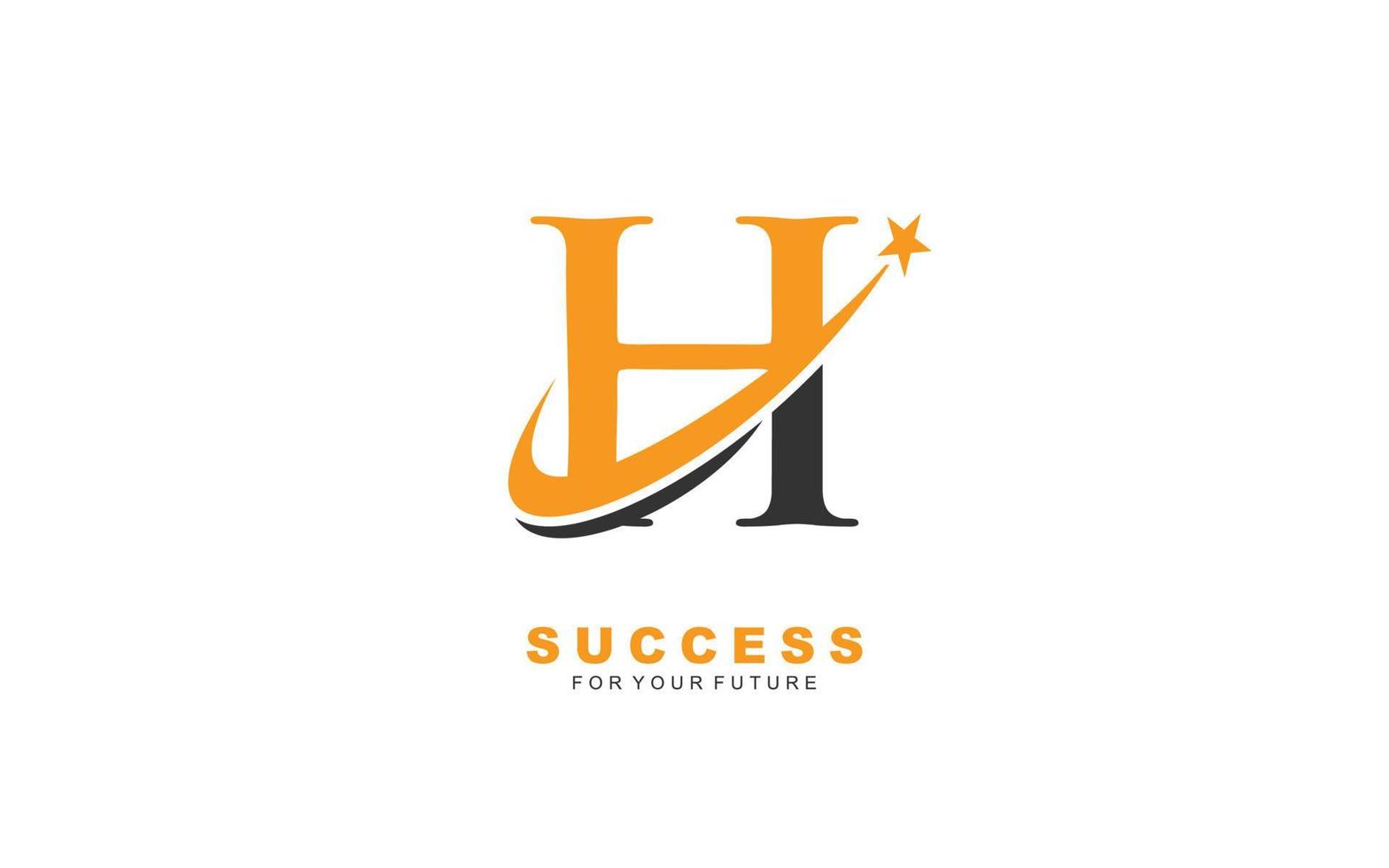 H logo star for branding company. letter template vector illustration for your brand.