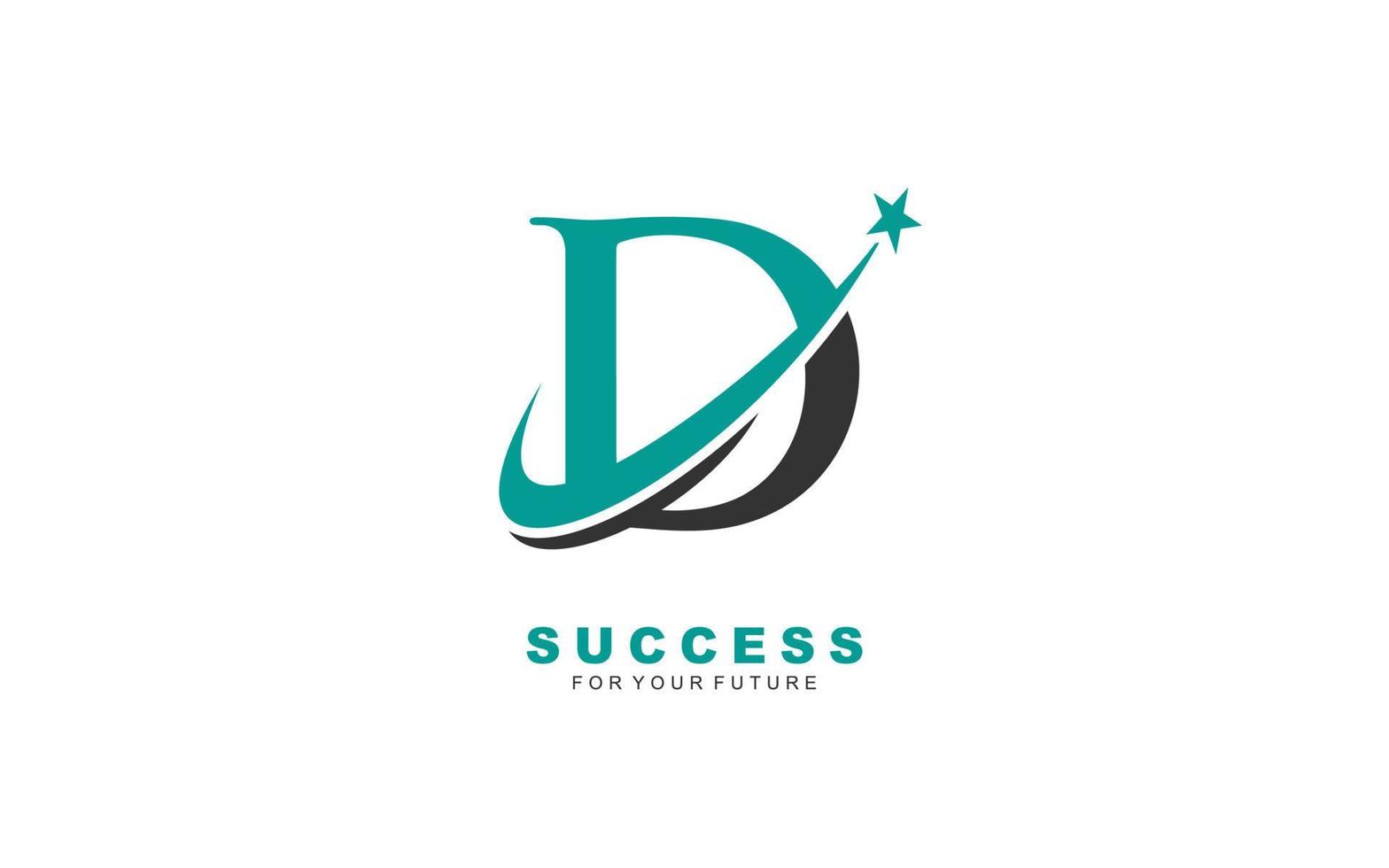 D logo star for branding company. letter template vector illustration for your brand.