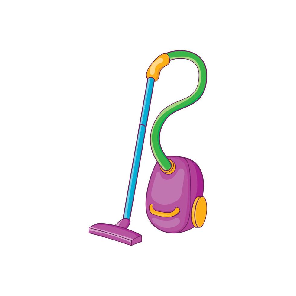 Colorful vacuum cleaner icon, cartoon style vector