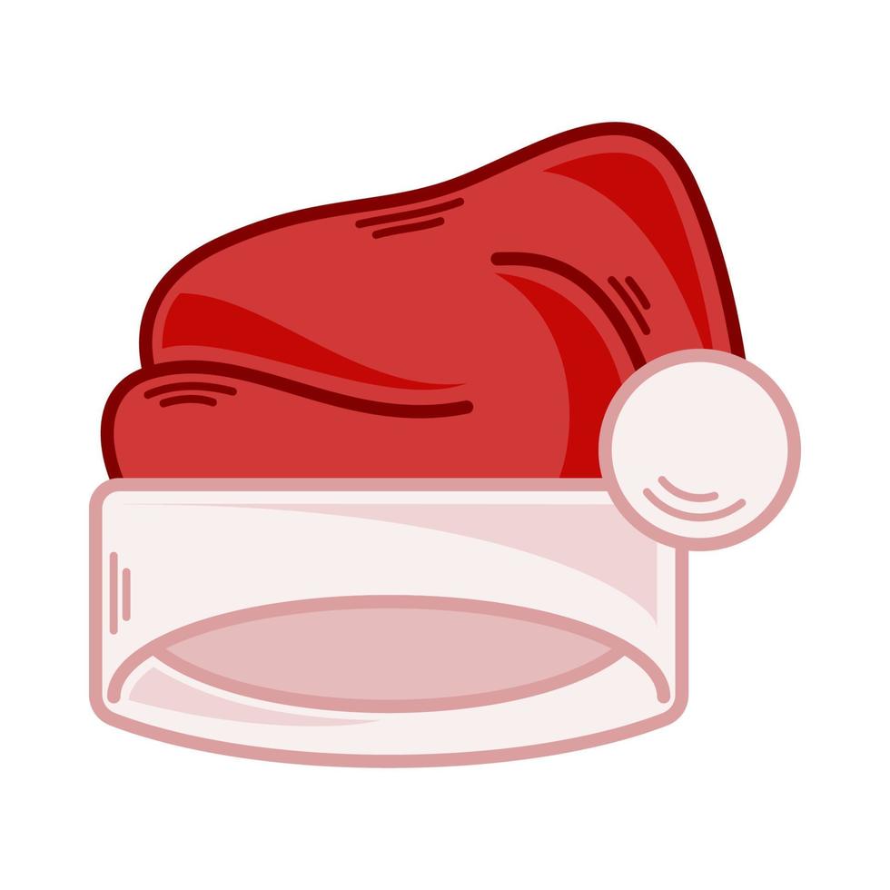 Cartoon red Santa hat illustration. EPS 10 vector