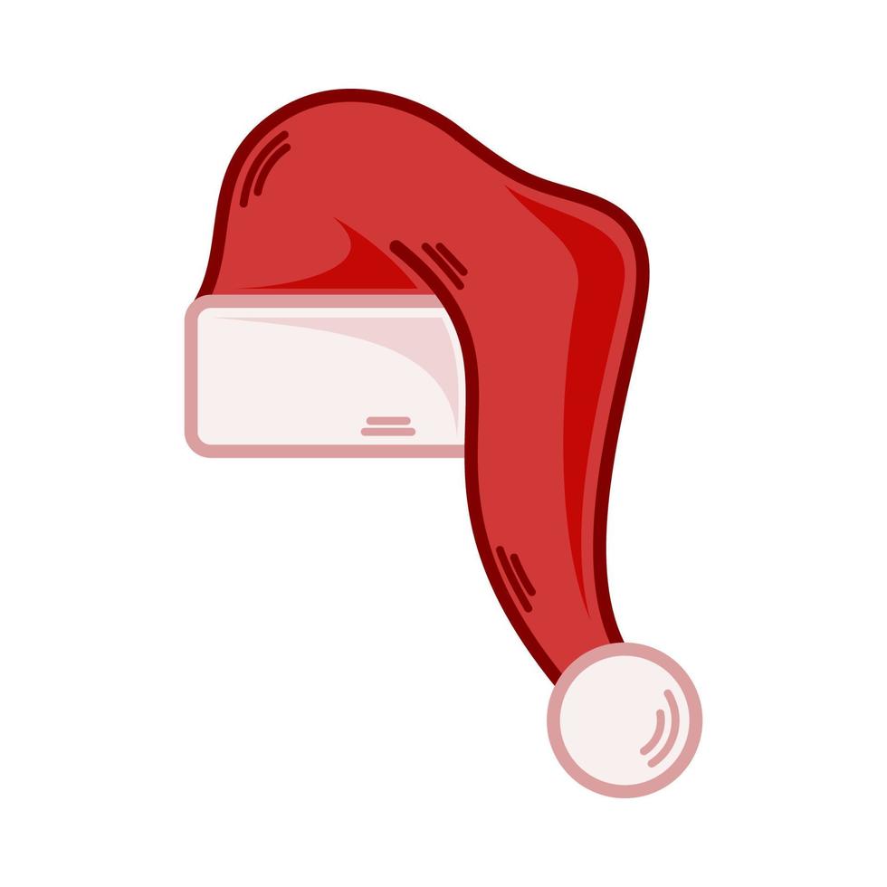 Cartoon red Santa hat illustration. EPS 10 vector