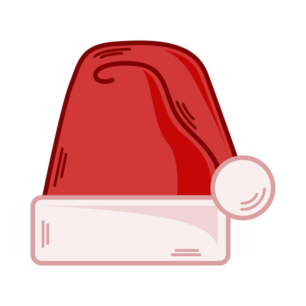 Cartoon red Santa hat illustration. EPS 10 vector