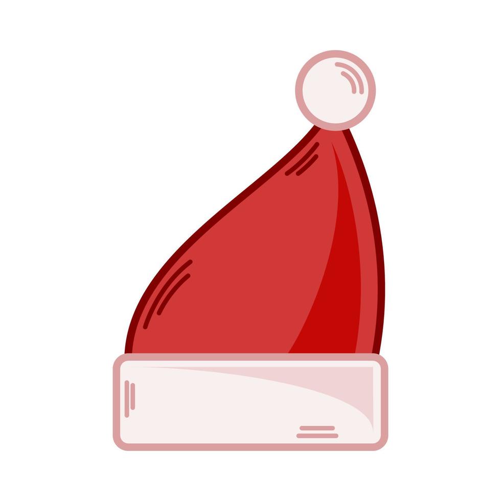 Cartoon red Santa hat illustration. EPS 10 vector