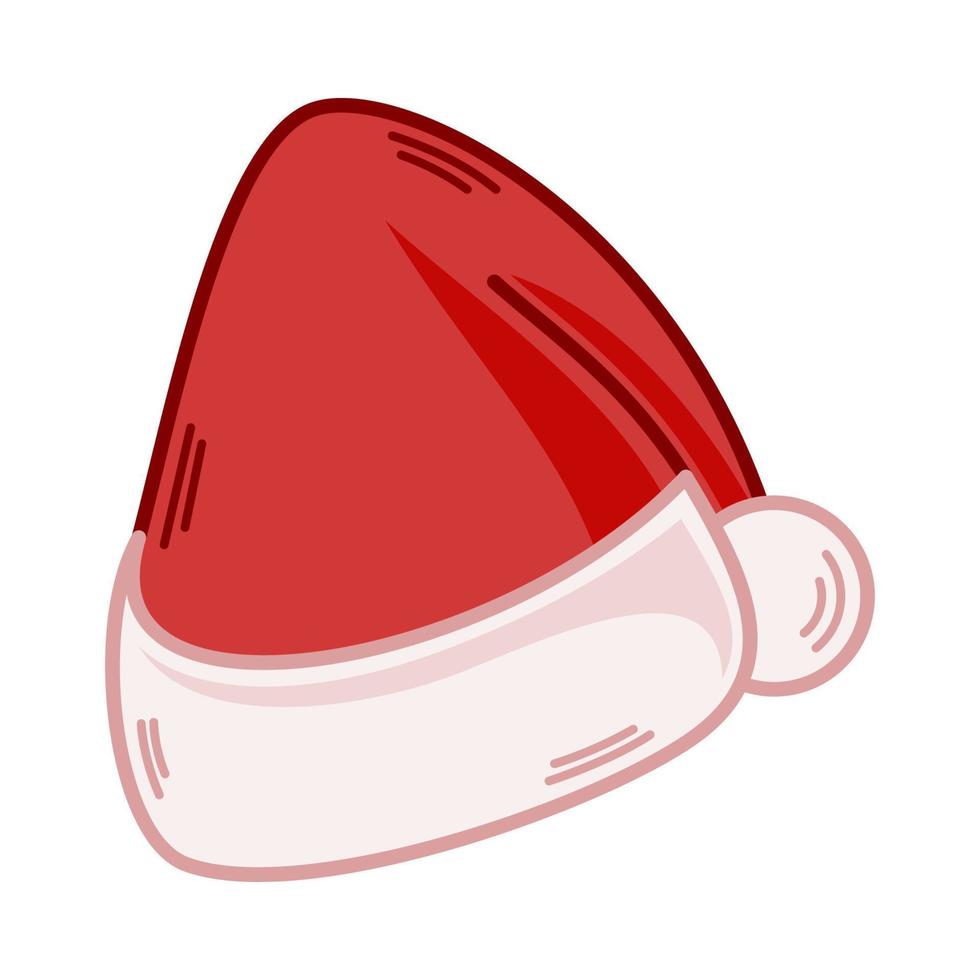 Cartoon red Santa hat illustration. EPS 10 vector