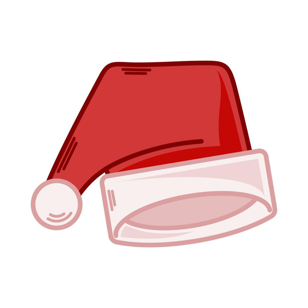 ilustración de sombrero rojo de santa de dibujos animados. 10 pasos vectoriales vector