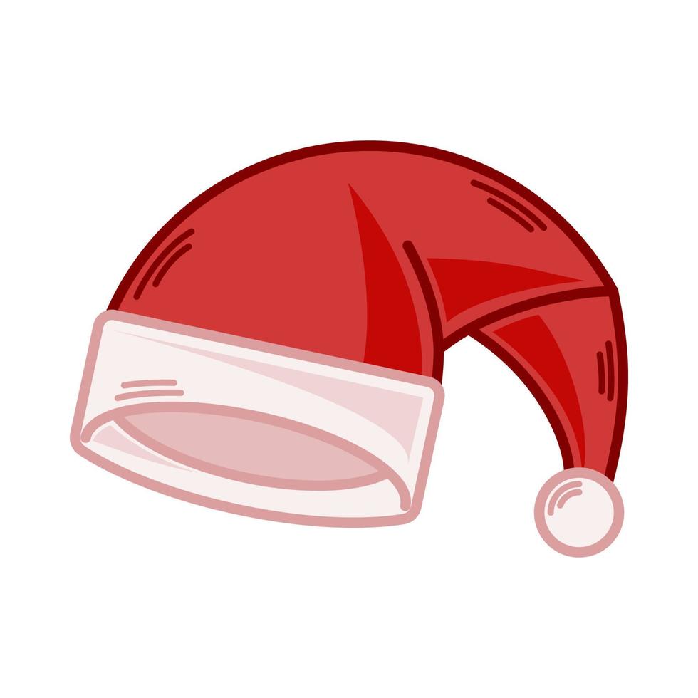 Cartoon red Santa hat illustration. EPS 10 vector