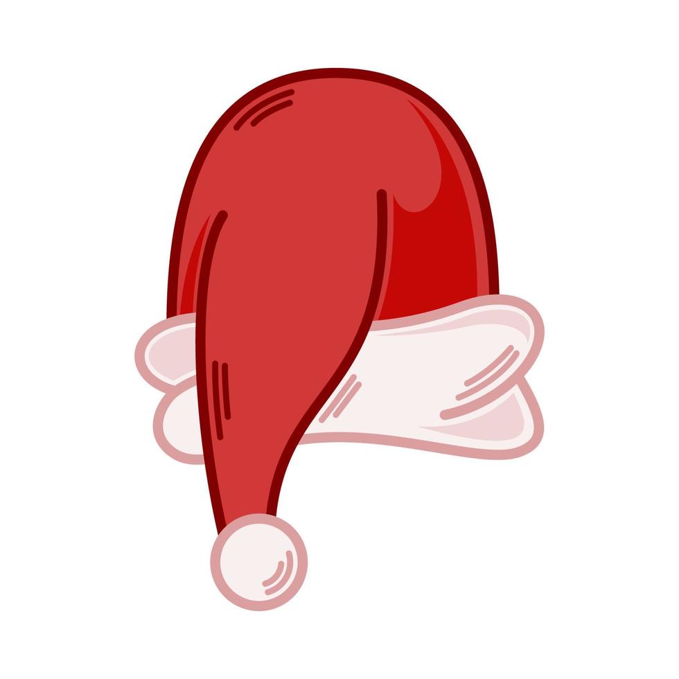 Cartoon red Santa hat illustration. EPS 10 vector