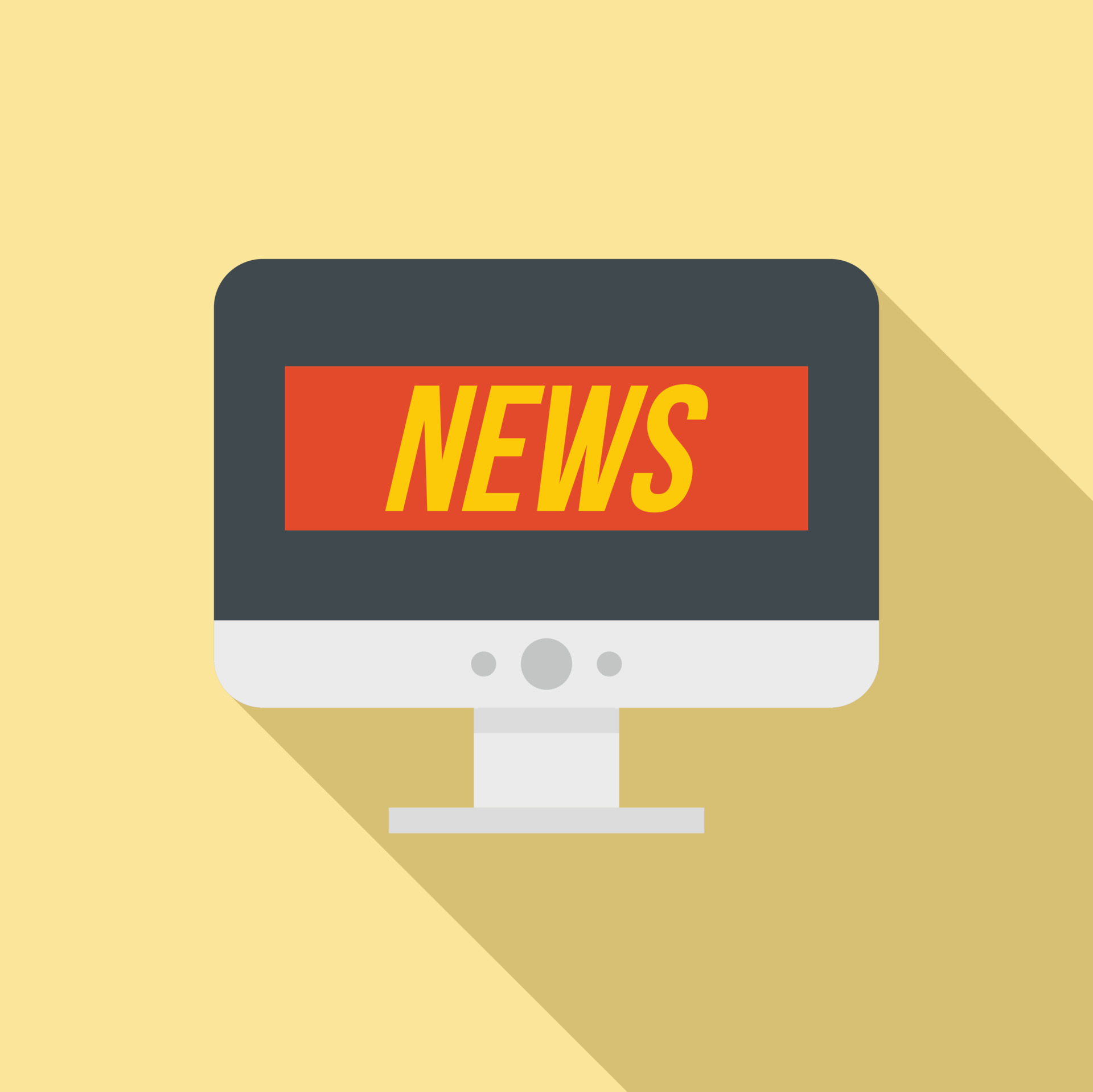 Tv online news icon, flat style 14599368 Vector Art at Vecteezy