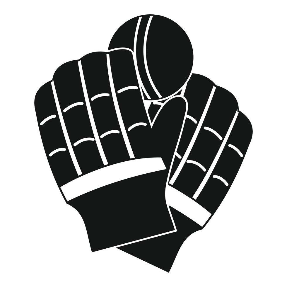 Cricket gloves logo, simple style vector