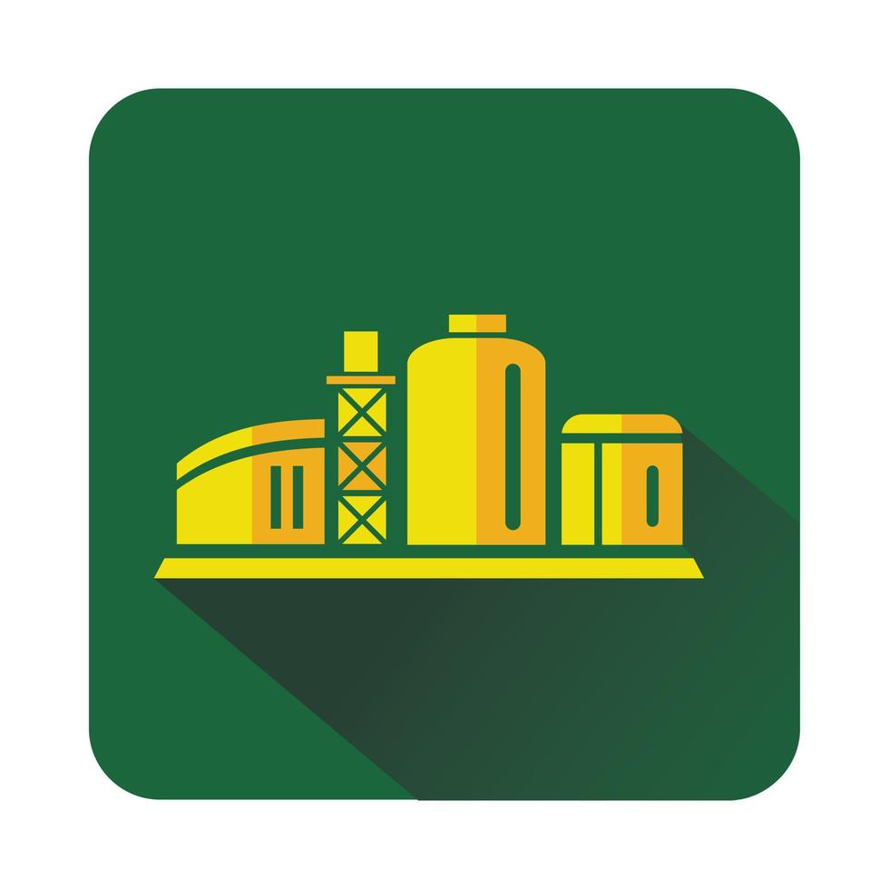 Chemical plant icon, flat style vector