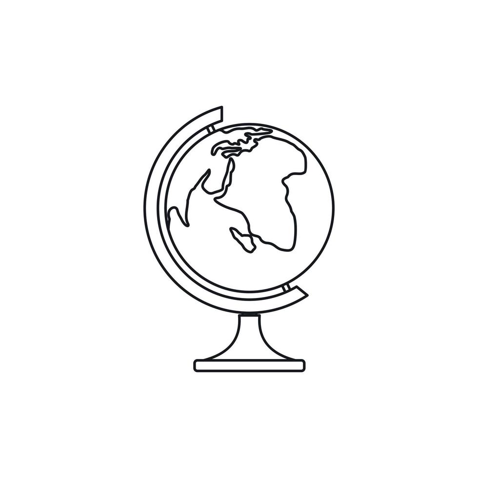 Globe icon in outline style vector