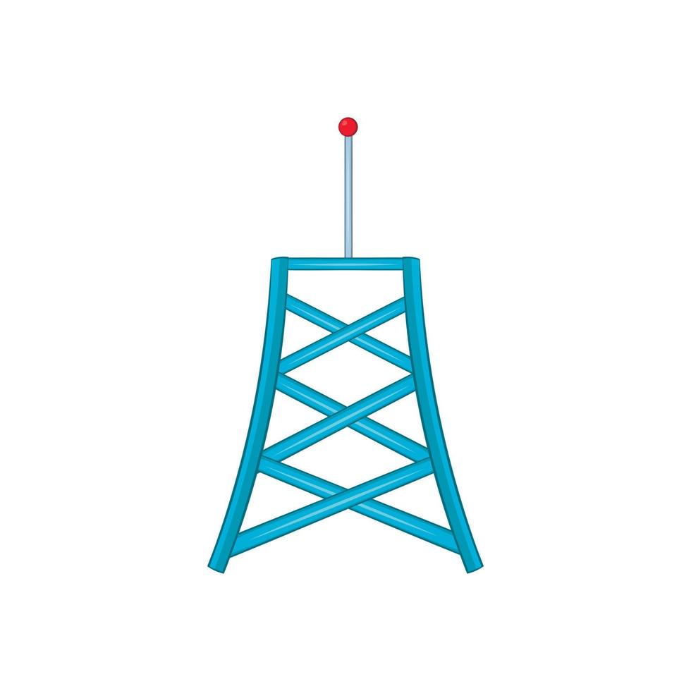 Wireless connection tower icon, cartoon style vector
