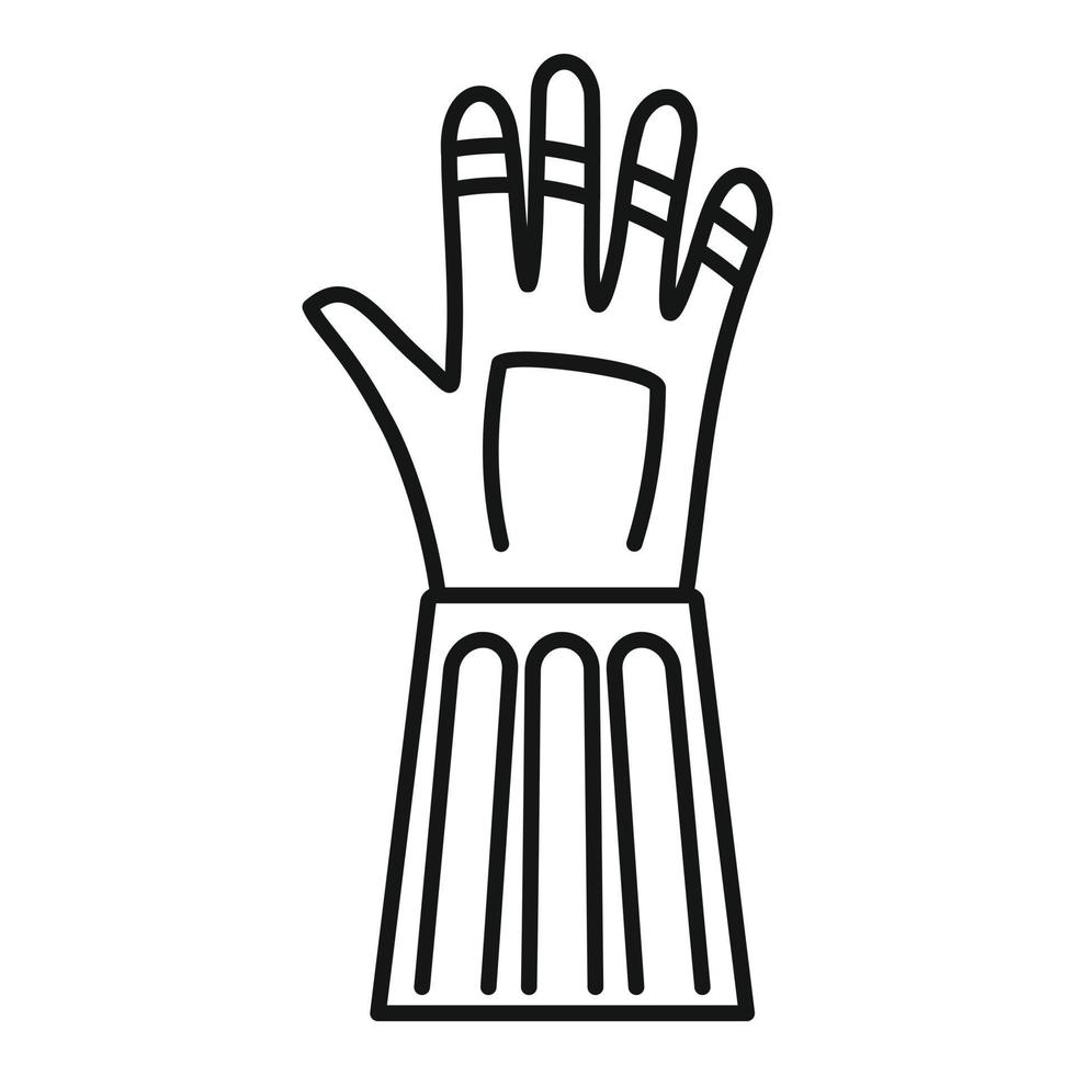 icono de guantes de esgrima, estilo de esquema vector