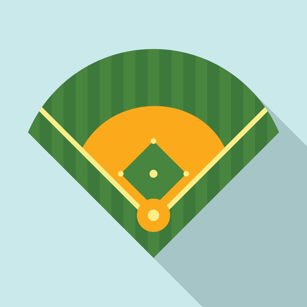 campo de béisbol encendido, estilo plano vector