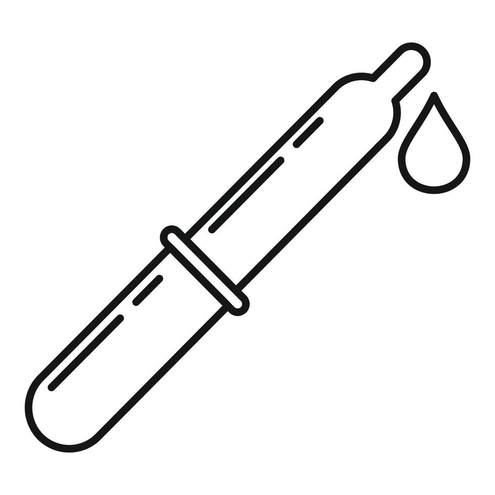 Eye care pipette icon, outline style vector