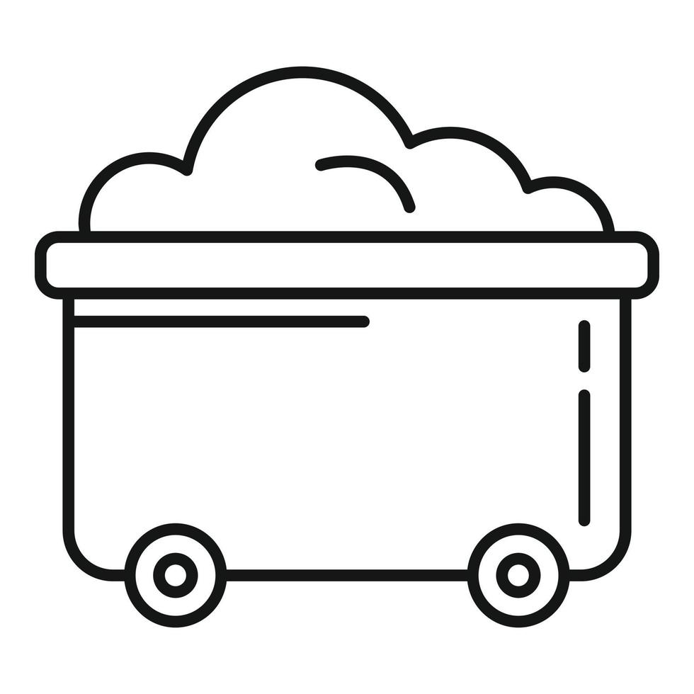 Eco garbage cart icon, outline style vector